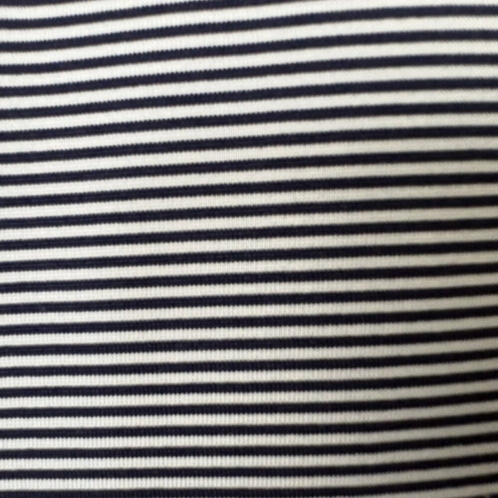 Mizzen Main Versa Polo Shirt Mens Large Trim Navy White Micro Stripe Stretch - Picture 6 of 7
